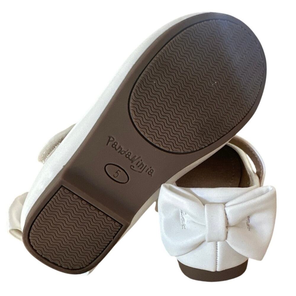 Panda Ninjia ivory cream toddler shoes bow on back wedding specail occasion sz5